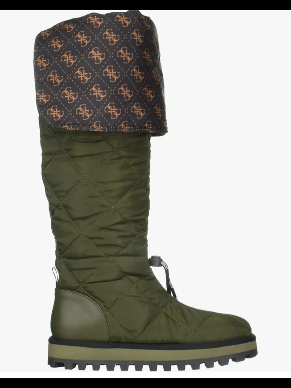 GUESS Quilted Olive Green Winter Boots